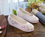 Zingj Shoes Round Head Spring And Autumn Ancient Style Students Embroidered Cloth Shoes Ancient Costume Stage Play Dance Shoes Women's Shoes Single