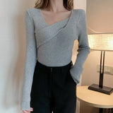 Sexy V neck Sweater Women Sweaters Fashion Jersey Women Winter 2021 Autumn Pullover Women Sweater Jumper Truien