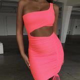 Bodycon Summer Dress Women Club Hollow Out Ruched Backless Orange White Black Party Bandage Women Sexy