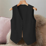 Vest Women's Vest Wearing 2025 Autumn Dress New Top Without Sleeves Short Shoulder Jacket