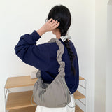 Ribbon Shirring String Shoulder BagOutfit