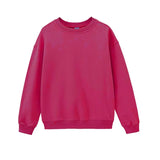 2021 White Sweatshirts Woman Solid Color Pullovers Female Jumpers Crew Neck Tops Loose