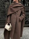 And Winter New Scarf Neckline Plus Long Hair Coat 2025 Fashion Lady's
