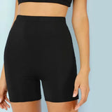 Women Thin Fitness Casual High Waist Fashion Biker Shorts Summer Slim Knee-Length Bottoms Black Cycling Shorts
