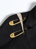 Zingj Pin Decoration Suit Female Autumn 2024 New Fashion Mesh Stitching Long Sleeve Slim Slim