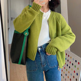 Zipper Knitted Sweater With A Girl's Early Autumn Short French Vintage Design Temperament Loose