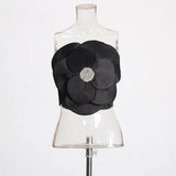 Sexy Waistcoat Woman 2025 Spring New Fashion Three-Dimensional Flowers Splicing Design Women's