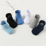 Pairs/lot 0 to 5 Years Anti-slip Non Skid Ankle Socks With Grips For Baby Toddler Kids Boys Girls All Seasons Cotton