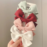 Solid Colors Cotton Hair Bows With Clip For Cute Girls Hair Clips Handmade Hairpins Barrettes Kids Hair