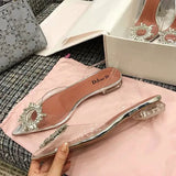 high-heel transparent sandals female 2021 new i wild fairy style stiletto princess crystal