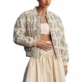 2024 Daisy Dyeing Pocket Zip Short Flying Jacket Cotton Suit Female WQK0501-Outfit