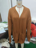 Zingj 2024 Women's Knitting Pocket Cardigan Long Sleeve Casual Knit Loose Sweater Sweater Coat Women-Outfit