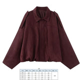 Women's 2025 New Bat Sleeve Loose-Fitting Velvet Bomber Jacket