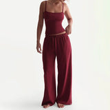 Women's Fashion Slings Tight Rope Sexy Waist Wide Legs Loose Suit