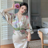 Summer New Women Fashion Elegant Puff-Sleeve Midi Dresses Female Party Holiday