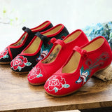Zingj Embroidered Shoes Ethnic Wind Embroidered Women's Shoes Spring And Autumn Beef Tendon Bottom Women's Single
