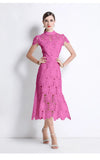Sister Fan 2025 Round Collar Short-Sleeved Water-Soluble Lace Hollow
