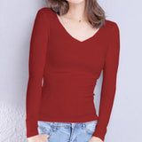 2022 Brand New Cotton Women's T-shirt Long-sleeved Solid Color Women T-shirts Leisure Woman T shirt for Female Tops