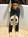 Vintage Printed Jeans Women High Waist Y2K Streetwear 90S Baggy Jeans Pants Denim Trousers Harajuku Cargo Straight