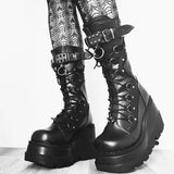 And Knight Boots Women 2025 New Large-Size Punk Style Handsome Mid-Size Women's