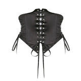 Chiffon Detachable Corset Puff Sleeve Mini Dresses-Outfit