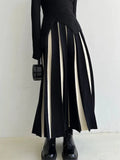 Black Patchwork Long Skirt- Outfit
