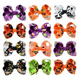 12 Colors Pumpkin Halloween Kids Grosgrain Ribbon Bows Barrettes Girl Hairclip Boutique Hairpins Kids Hair Accessories