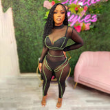 Jumpsuits Women 2022 Female Mesh Overalls for Woman Sexy Club Party Outfits Birthday Combinations Rave Festival