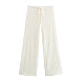 Women's Clothing 2025 Autumn New Texture Vest Top + Straight Trousers