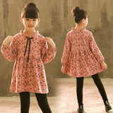 Spring Autumn Girl Dress Cotton Long Sleeve Children's Dress Floral Kids Dresses for Girls Fashion Girls Princess
