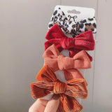 Leopard Print Hairpins Bowknot Hair Clips For Cute Girls Cotton Safty Barrettes Hairgrip Headwear Kids Hair
