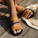 Zingj Slippers Female 2024 Summer Light Wear National Wind Embroidery Fashion Leisure Large Size