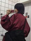 Bf Sun-Proof Striped Couples Jacket Harajuku Oversize Loose Long Sleeve Baseball Coats Women Streetwear Chic Casual