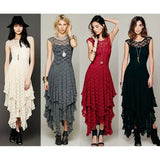 Station Fashion Women's Fashion Style Irregular High And Low Lace Skirt Sexy Long