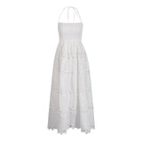 Holiday Style Dress Women 2025 Summer New Fashion Temperament Sleeveless Bra Strap Design To Hang The Neck