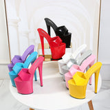Zingj Patent Leather 17Cm20cm High Heels Heel Sexy Waterproof Platform Hate Day High Slippers Female