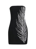 Sexy Wind Bra Dress Woman 2025 Spring New Fashion Set Diamond Splicing Design Feeling Body-Body Ass