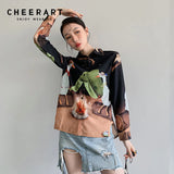 Designer Button Up Aesthetic Shirt Fall 2021 Womens Fashion Animal Print Long Sleeve Top And Blouses Collared