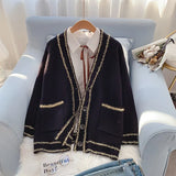 and winter sweater jacket 2021 new women's cardigan Korean style knitted sweater pocket long