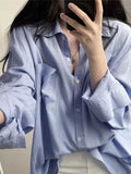 Harajuku Oversize Loose Casual Shirt Women Korean Fashion Wind Lazy Female Long Sleeve Blouse Chic Preppy Style Y2K