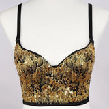 Handmade Sequin halter bustier corset crop top women summer indie tank party y2k top clubwear Cropped tube womens tops