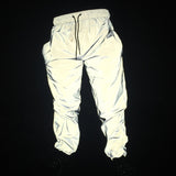 Spring And Autumn Men And Women Reflective Pants Basketball Sports Hip-Hop Beam Leg Pants Casual Luminous Pants-Outfit