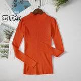 New-coming Autumn Winter Tops Basic Turtleneck Pullovers Sweaters Primer Long Sleeve Short Korean Slim-fit tight