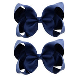 4'' Cute Solid Grosgrain Ribbon Bowknot Hair Clips For Girls Handmade Hairpins Barrettes Headwear Kids Hair
