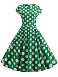 Women Summer Dress Vintage Floral Print Rockabilly Dress Robe Femme Sundress Vestidos Polka Dot Party
