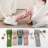 to 8 Years Spring Autum Cute Deer Girl Trousers High Quality Cotton Girls' Leggings Soft Knitted Pants for Children's