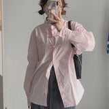 Chinese Harajuku Fashion Button Design Loose Long Sleeve Blouse Women Csual All Match Vintage Shirt Y2k Aesthetic
