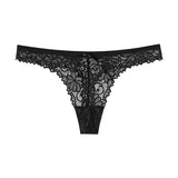 Amazing Women Lingerie Lace Embroidery Underwear Femal Sexy T-back Thong Sheer Panties Hollow out Transparent