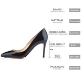 Onlymaker Women's Pointed Toe 8CM High Heel Slip On Stiletto Pumps Large Size Red Black White Pink Basic Chic
