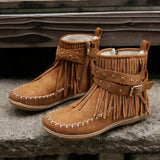 New Sweet Bohemian Leisure Fairy Shoes Fashion Short-Barrel Tassel Boots Online Celebrity Short Boots Children's